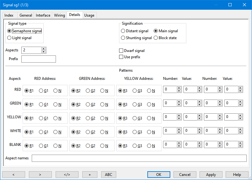 Details: Choosing type of signal
