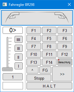 Fahrregler-Fenster